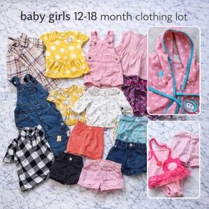 Baby Girl 12-18 Months Clothing Bundle Lot 17 Pieces Toddler Girl